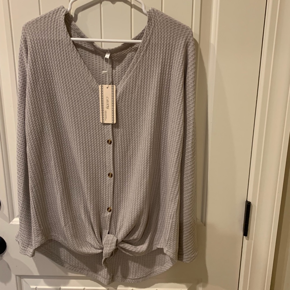 Chivity Button Up Tie Thermal long sleeve